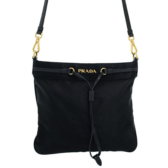 Prada Handbags - PRADA Logo Jacquard Shoulder Bag